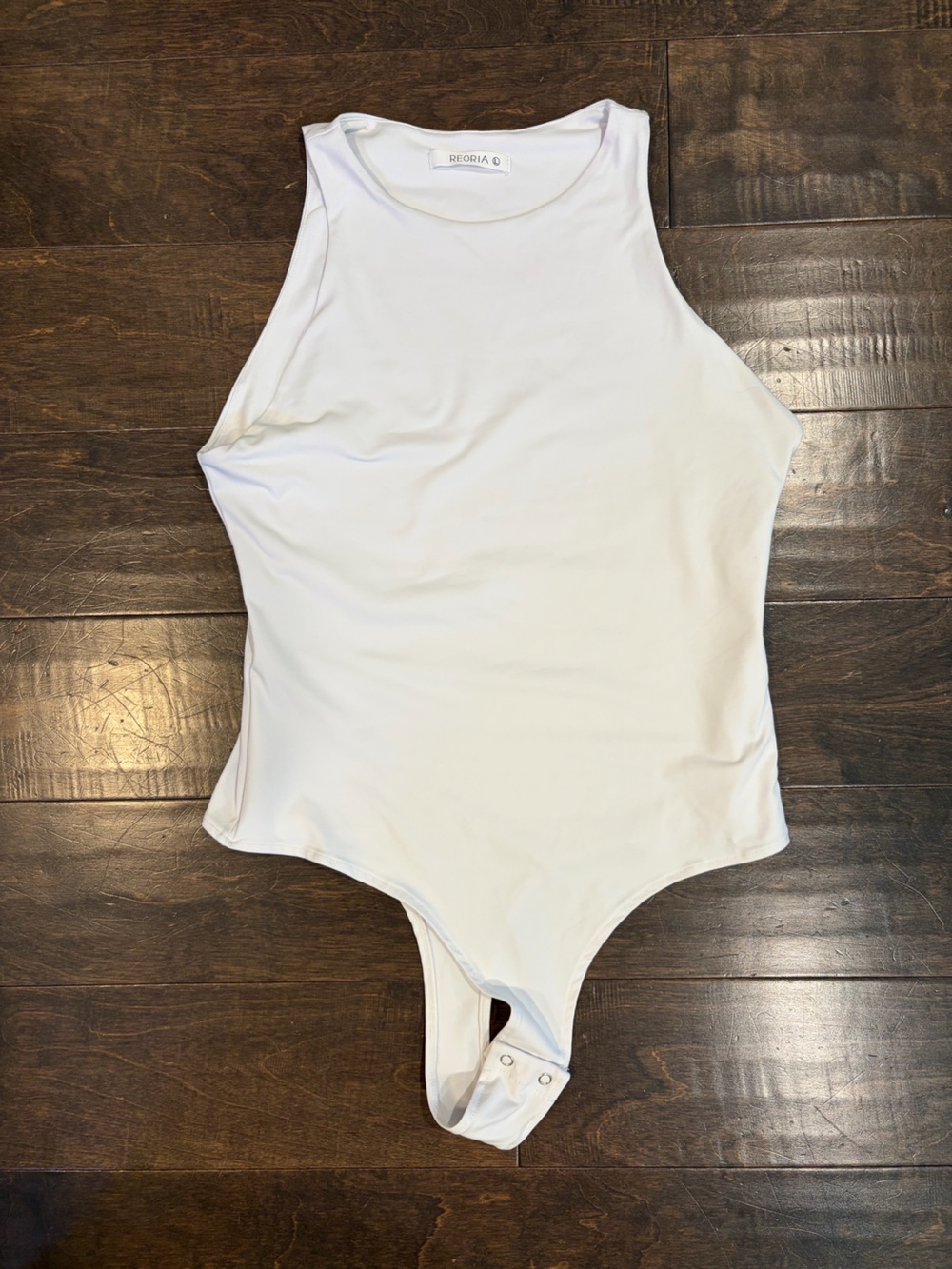 White Sleeveless Bodysuit Top